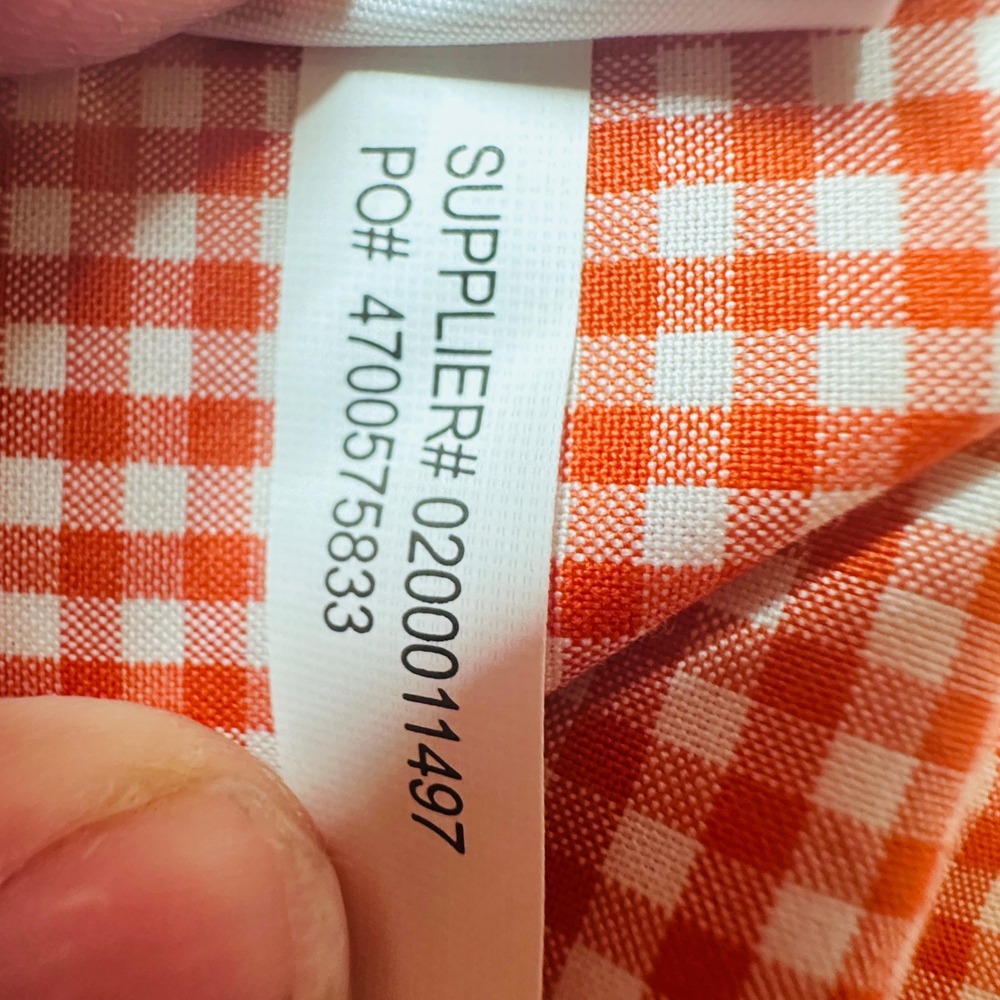 Ralph Lauren Shirt Mens XL Short Sleeve Gingham Orange White Button Down Pony - Picture 7 of 11
